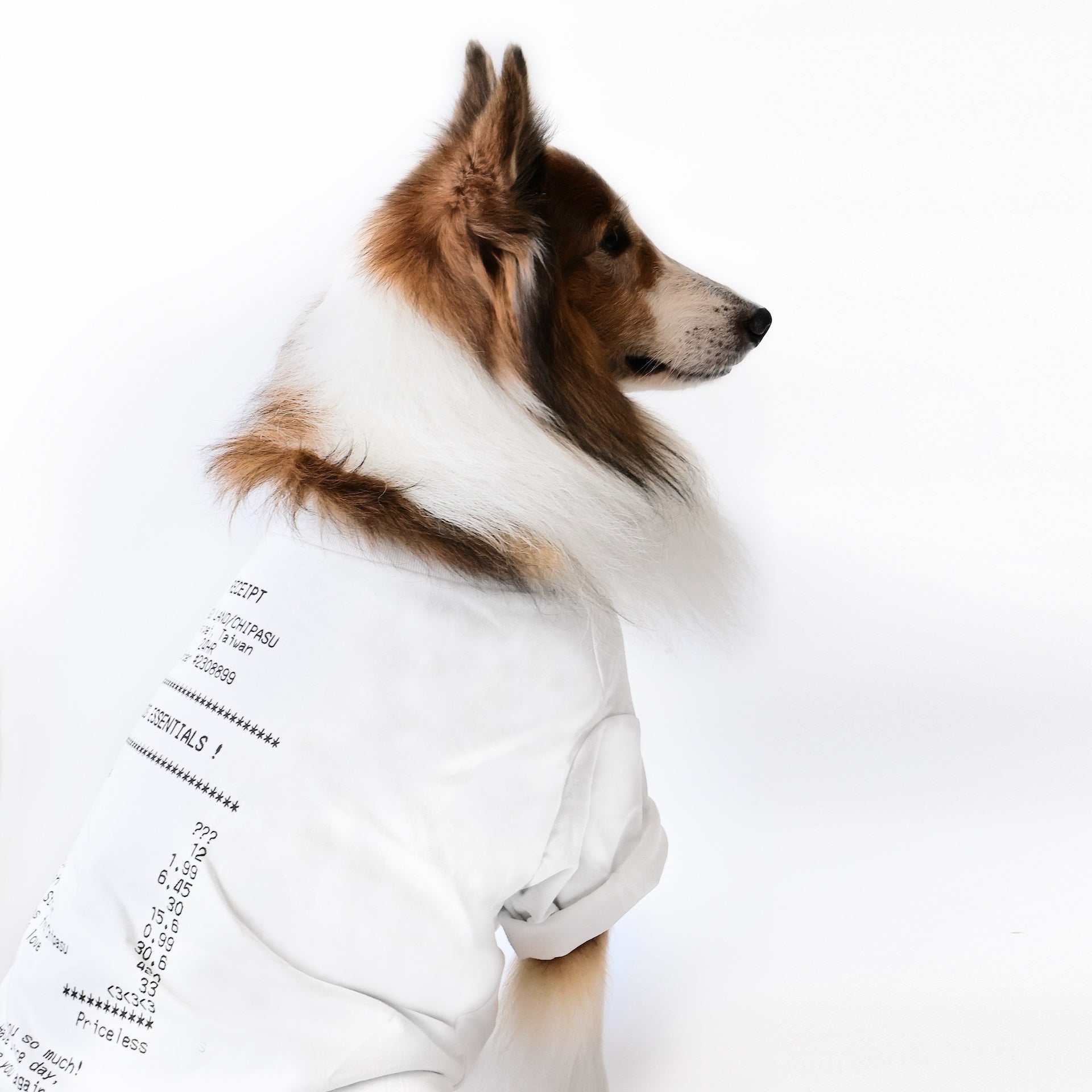 Receipt Tee 狗短踢- 收據