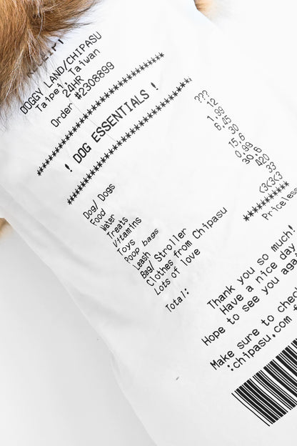 Receipt Tee 狗短踢- 收據