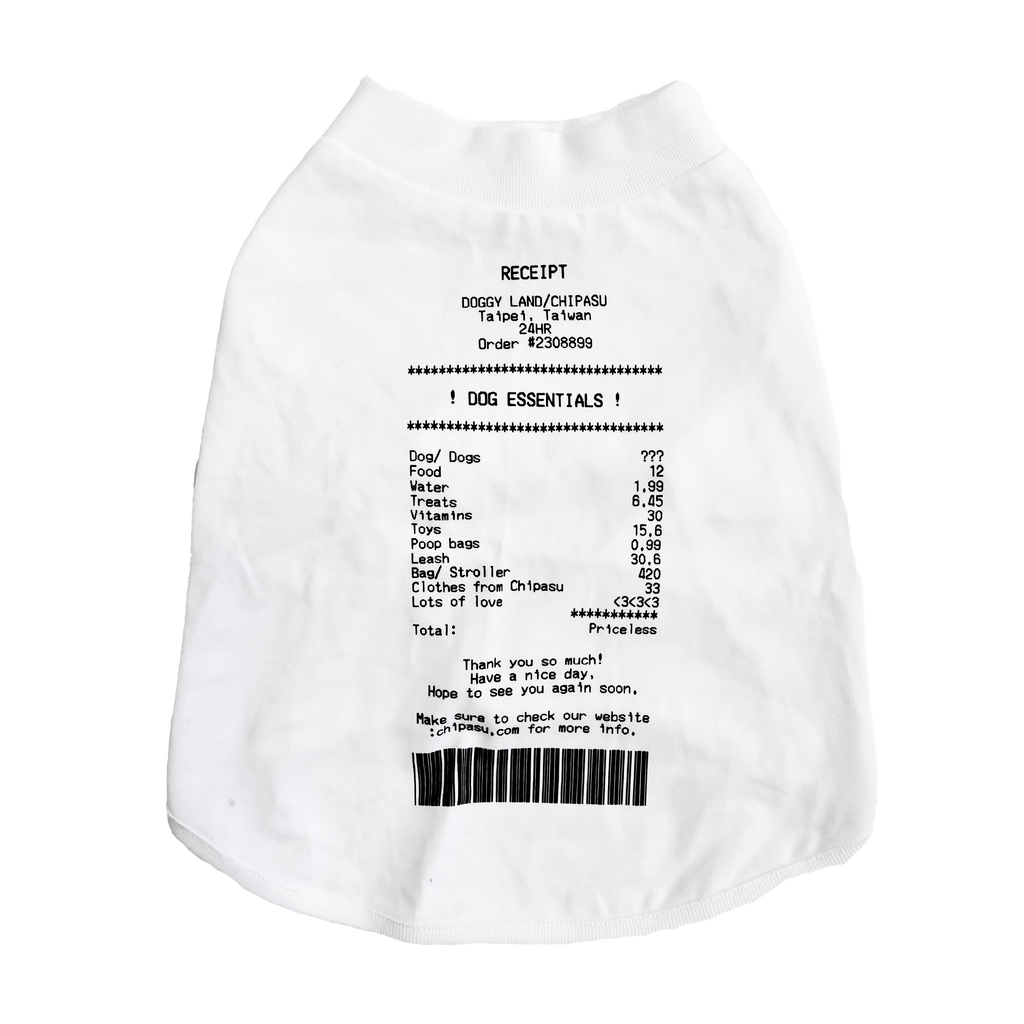 Receipt Tee 狗短踢- 收據