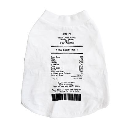 Receipt Tee 狗短踢- 收據