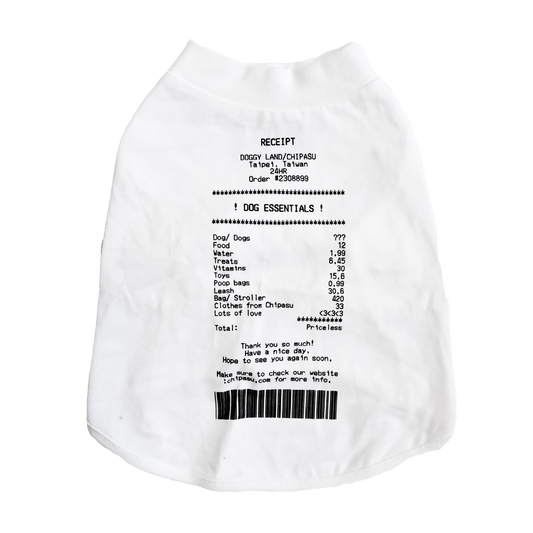 Receipt Tee 狗短踢- 收據